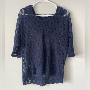 Maurice’s Navy Blue Lace Pull Over W/ Hood | XL